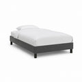Cadre de lit simple gris foncé en polyester rectangulaire 90 x 190 cm