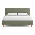 Lit double avec cadre de lit rectangulaire vert en velours de polyester 160 x 200 cm